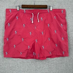 J. McLaughlin Swim Trunks Seahorse Drawstring Waist Sz L Pink Shorts‎ Preppy